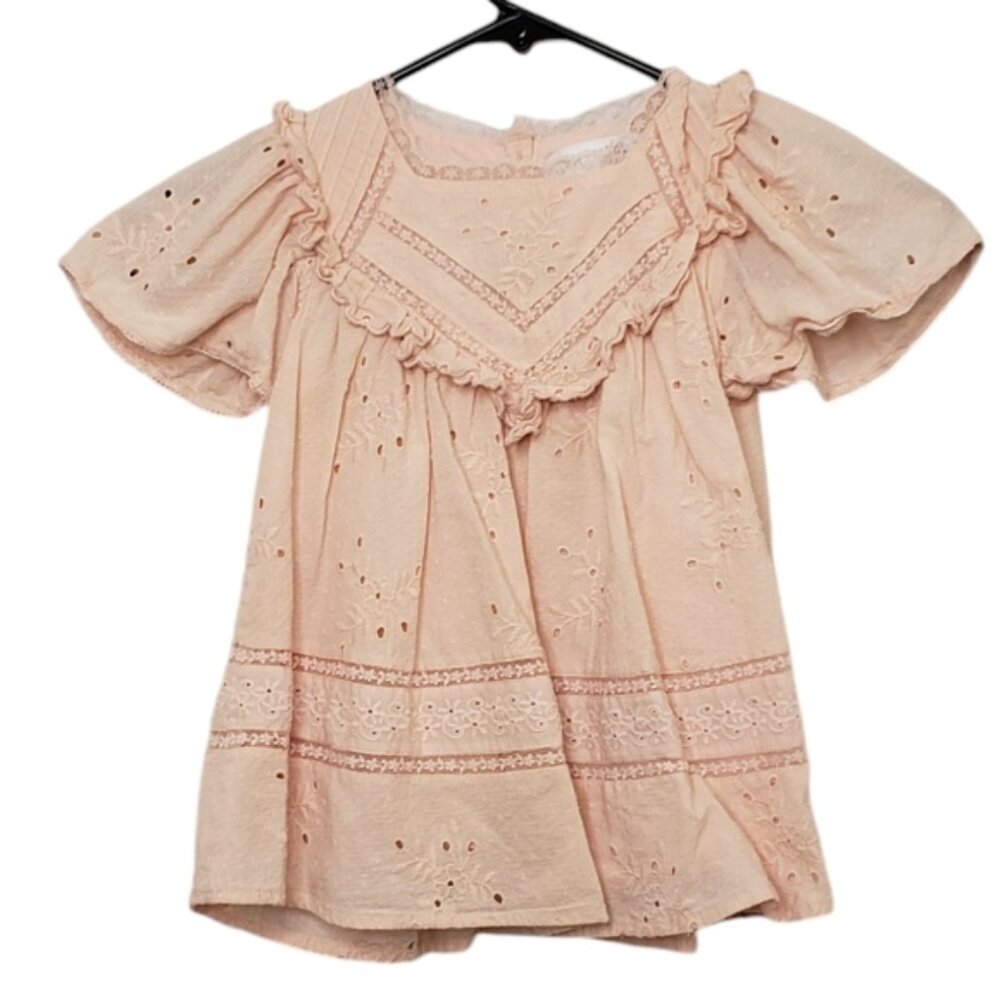 Zara Child's Dress Pink Eyelet Cotton 12-18 Months